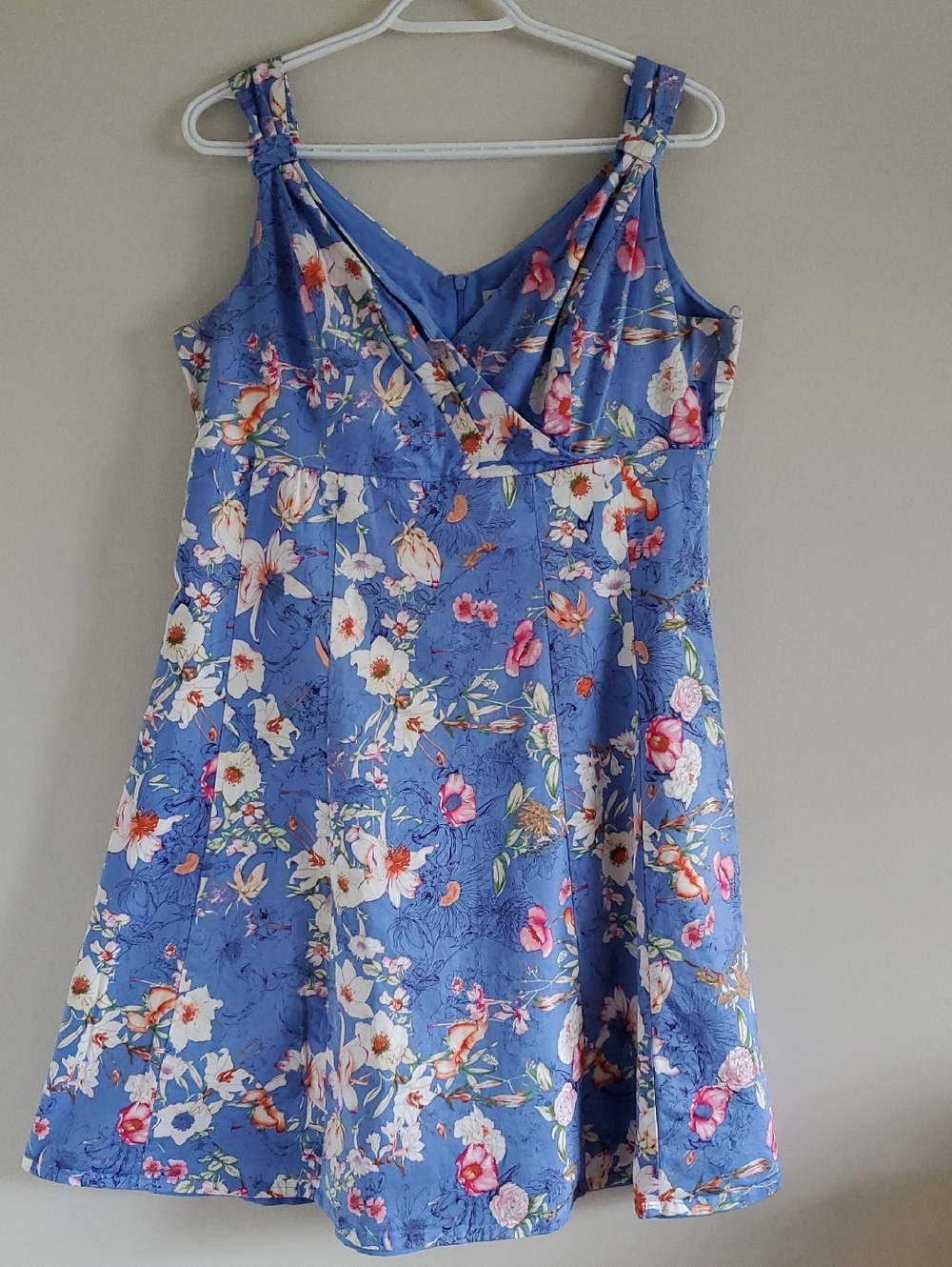 Cleo Petites Light Blue Floral Mini Layered Dress Sz 16 Babydoll Coquette Girly